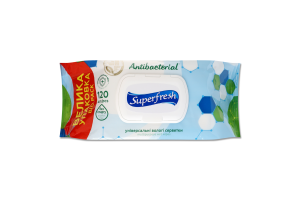 Салфетки влажные универсальные Антибактериальные Superfresh 120шт