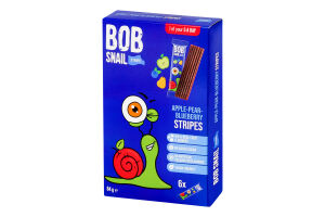 Конфеты фруктовые Яблочно-грушево-черничный страйп Bob Snail к/у 6х14г