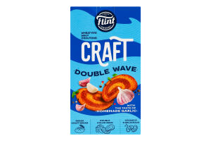 Грінки пшенично-житні хвилясті Домашній часник Double wave Craft Flint к/у 70г