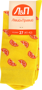 Шкарпетки чоловічі Лівий&Правий Fruits 27 жовтий