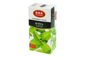Чай травяной из листьев мяты перечной Мята Три слона к/у 20х1г