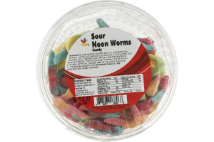 Ahold Sour Neon Worms Candy