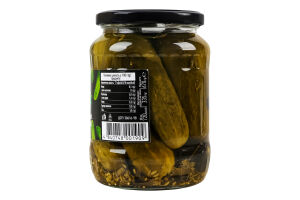 Огірки мариновані слабокислі стерилізовані 6-9см Преміум Natur Bravo в/ґ c/б 670г