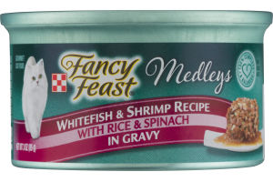 Fancy Feast Medleys Gourmet Cat Food Whitefish & Shrimp Recipe in Gravy
