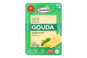 Сир Mlekpol Гауда копчена нарізка 45%