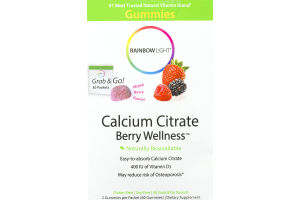 Rainbow Light Calcium Citrate Berry Wellness Gummies Grab & Go Packets - 30 PK