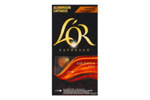 Кофе натуральный жареный молотый в капсулах Colombia Andes Espresso L'OR к/у 52г