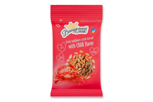 Ядро семян подсолнечника жареное со вкусом краба Вишуканий смак м/у 80г