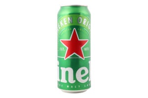 Пиво 500мл 5% светлое фильтрованное пастеризованное Original Heineken ж/б