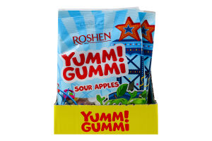 Конфеты желейные Sour apples Yummi Gummi Roshen м/у 165г