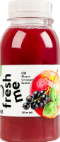 Сок пастеризованный прямого отжима яблочный с пюре смородины Fresh me п/бут 250мл