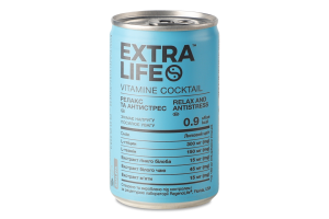 Напиток со стевией Релакс + антистресс Vitamine сocktail Extra Life ж/б 150мл