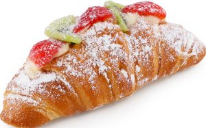 Круасан з заварн кремом та фруктами 120г