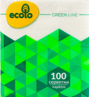 Салфетки бумажные 240х210мм Green line Ecolo 100шт