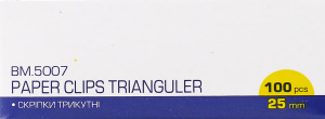 Скрiпки нікельовані трикутні 25мм 100шт Буромакс