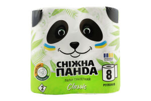 Бумага туалетная 2-х слойная Classic Сніжна Панда 8шт