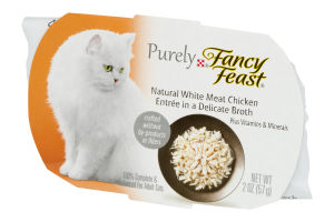 Purely Fancy Feast Cat Food Natural White Meat Chicken Entree in a Delicate Broth