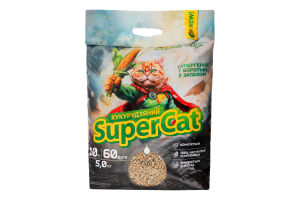 Наполнитель кукурузный природный комкующийся для кошачьих туалетов Super Cat 5кг