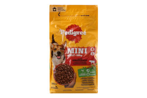 Корм сухий повнораціонний для дорослих собак малих порід масою тіла до 10кг з яловичиною та овочами Pedigree м/у 1.4кг
