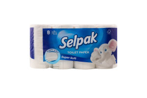 Папір туалетний 3-х шаровий Super Soft Selpak 8шт