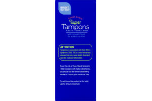 Smart Sense Super Tampons Plastic Applicator Super Absorbency Fresh Scent - 18 CT