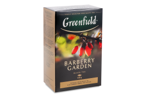 Чай черный цейлонский байховый листовой с ягодами и ароматом барбариса Barberry Garden Greenfield к/у 100г