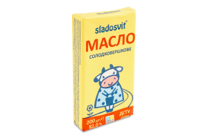 Масло солодковершкове 82% Екстра Sladosvit м/у 200г