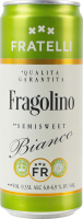 Напиток винный 0.33л 6-6.9% белый полусладкий слабоалкогольный газированный Bianco Fragolino Fratelli ж/б