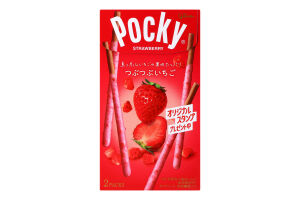 Палички-соломка Pocky в шокол зі шматоч полуниці