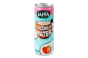 Вода кокосовая стерилизованная с соком клубники Jaffa ж/б 250мл