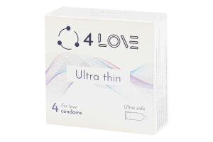 Презервативы из натурального латекса Ультра тонкие 4Love 4шт