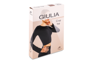 Футболка женская укороченная с круглым вырезом и длинными рукавами Giulia L/XL deep taupe