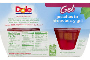 Dole Gel Peaches In Strawberry Gel - 4 CT