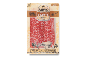 Ковбаса нарізка з м'яса птиці Салямі Золота Ранчо 1с с/к лоток 0.075кг