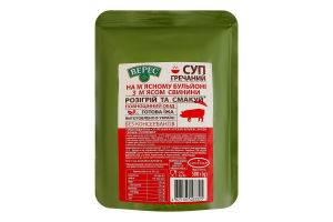 Суп гречневый на мясном бульоне с мясом свинины стерилизованный Верес д/п 500г