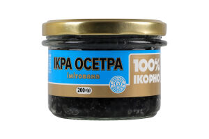 Икра имитированная зернистая черная осетровая пастеризованная 100% Ікорно с/б 200г