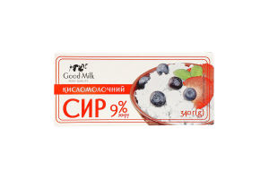 Творог 9% Good Milk т/п 340г