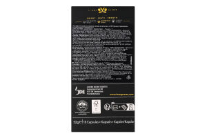 Кофе натуральный жареный молотый в капсулах Splendente Espresso L’OR к/у 52г