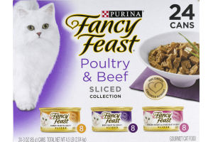 Purina Fancy Feast Cat Food Sliced Poultry & Beef - 24 CT