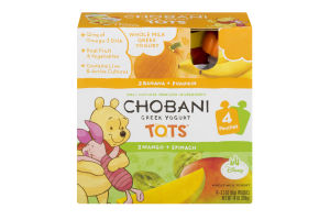 Chobani Tots Disney Greek Yogurt Banana + Pumpkin / Mango + Spinach - 4 CT