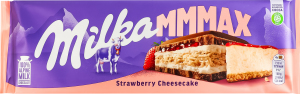 Шоколад молочный с начинкой со вкусом чизкейка, клубничной начинкой и печеньем Mmmax Milka м/у 300г