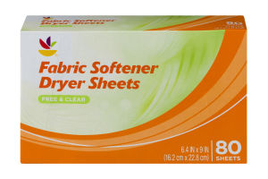 Ahold Fabric Softener Dryer Sheets Free & Clear - 80 CT