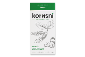 Плитка з керобу чорна на какао-маслі без доданого цукру Фундук Korиsni к/у 85г