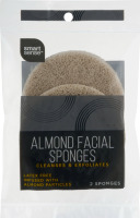 Smart Sense Almond Facial Sponges- 2 CT