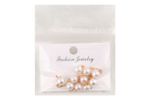 Сережки-гвіздки жовтий метал з камінцями та штучними перлами в асортименті ZBYK250513181