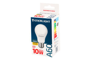 Лампа светодиодная 10W 900lm E27 3000K A60 Enerlight 1шт