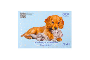 Альбом д/малювання KIDS Line Pets А4 12 арк. на скобі блакитний ZB.1415-14