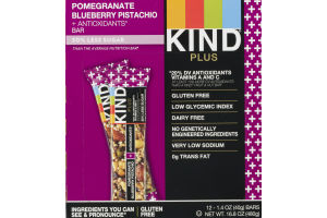 KIND Plus Pomegranate Blueberry Pistachio + Antioxidants Bars - 12 CT