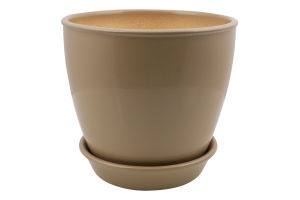 Горщик капучіно глянець кераміка 16*15*1,8см Духм'яна піч