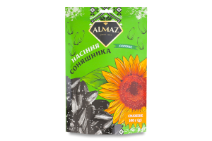 Семечки подсолнечника жареные соленые Almaz д/п 140г